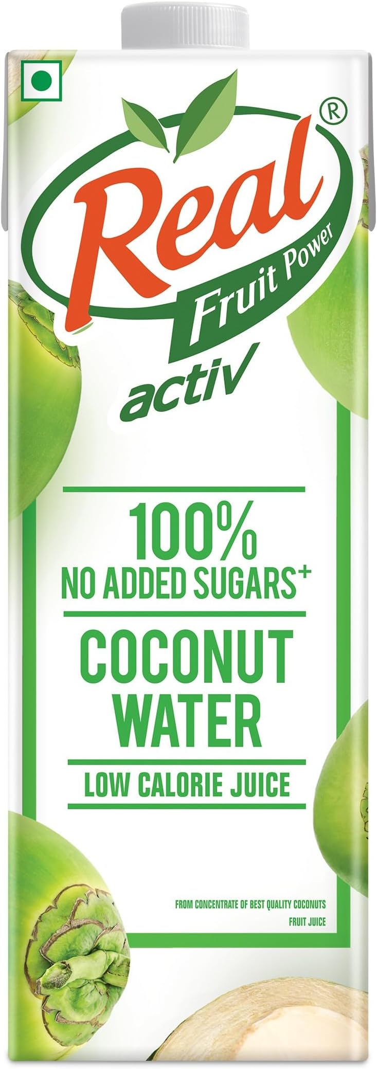 Real Activ Coconut Water Tetrapack - 1L | Hydrating Coconut Water with Health Benefits | No Added Flavour & Sugars | Tasty and Nutritious