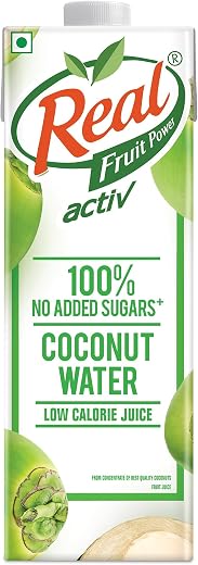 Real Activ Coconut Water Tetrapack - 1L | Hydrating Coconut Water with Health Benefits | No Added Flavour &amp; Sugars | Tasty...