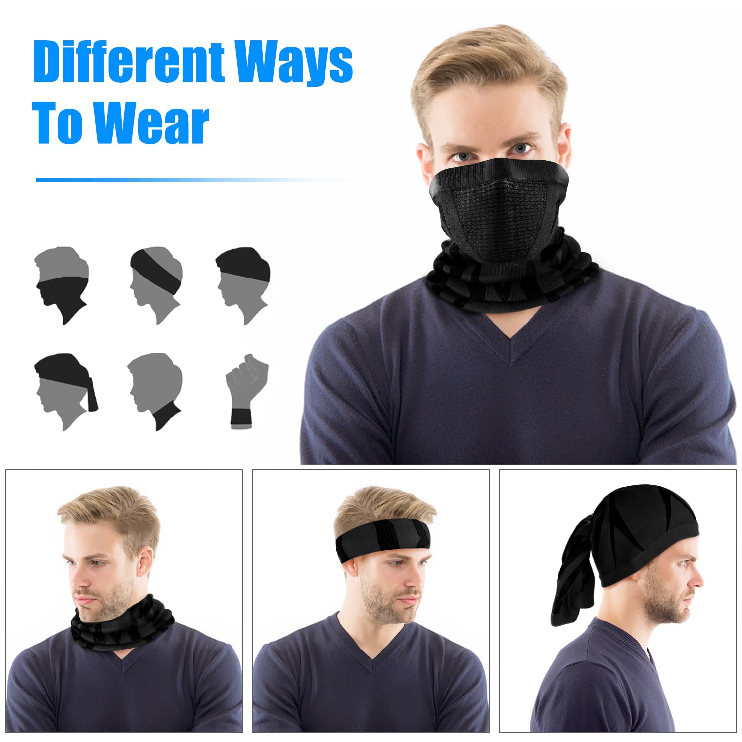 ENONEO Scaldacollo Running Termico Uomo Donna Traspirante Antivento Scaldacollo Sportivo Elastico Sciarpa Tubolare Inverno Passamontagna Sci Copricollo Moto Bandana Bici Ciclismo