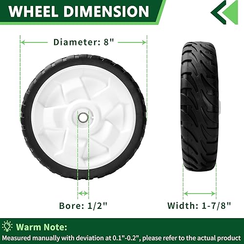 Miniatura 2 de Paquete de 2 ruedas delanteras de transmisión reemplazan a las ruedas Toro 119-0311 205-360 20954 137-4832
