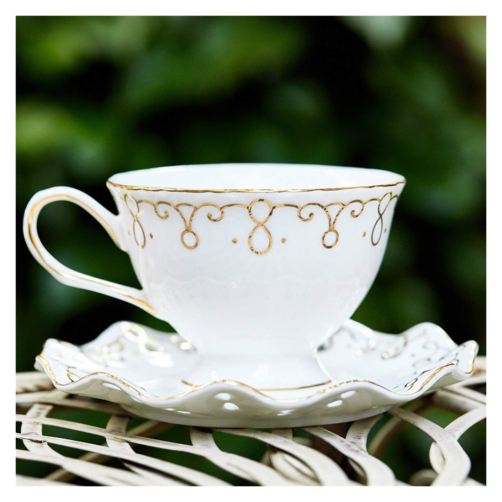 Servizio da tè Set di Tazze da tè Set Tazze di tè e piattino Set di tè in Ceramica Set caffè Set da cucchiaino con teiera Zucchero Ciotola Pan gettona brocca per tè caffè Servizio da tè da caffè