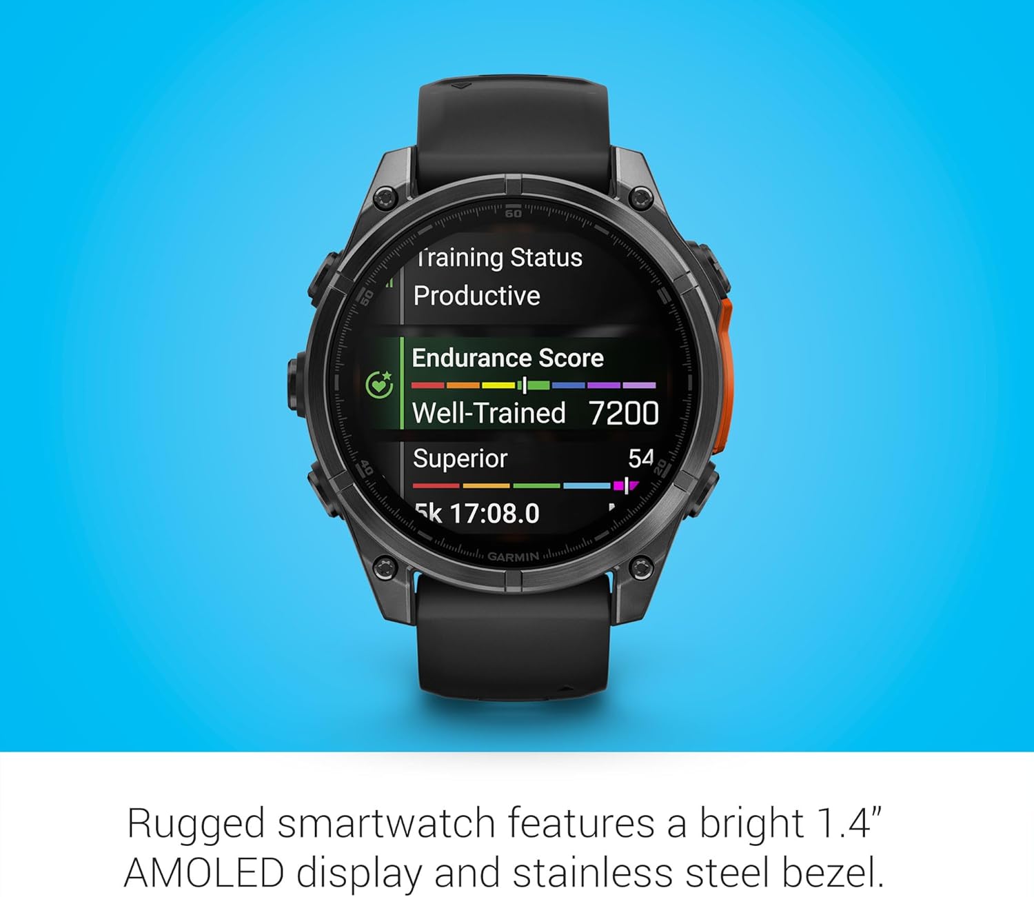 Garmin Fenix 8 Premium Multisport GPS Running Smartwatch, 47 mm, AMOLED, Dive-Rated, Built-in Flashlight, Slate Gray with Black Band with Signature Series Charging Stand - Image 4