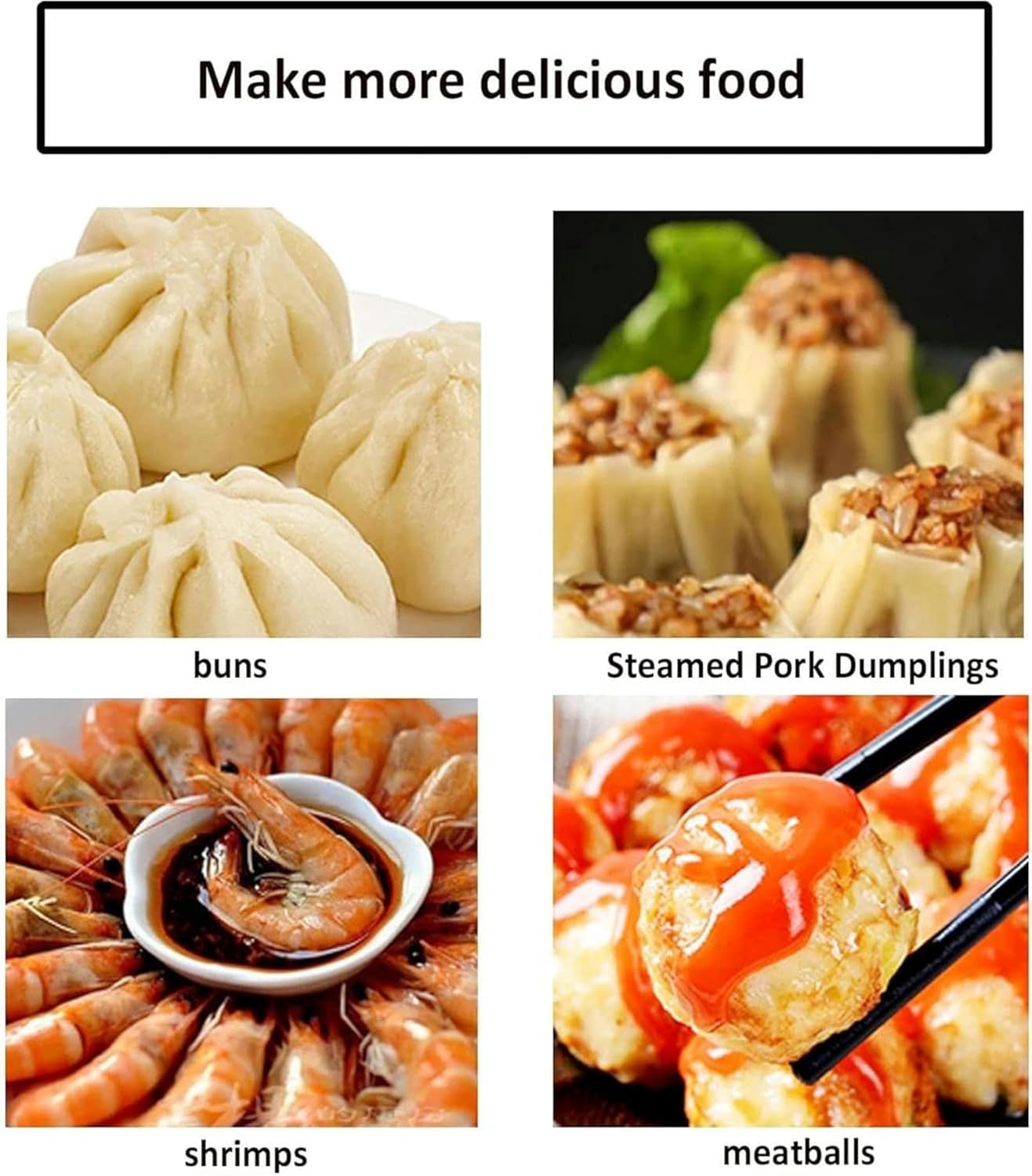 Steam Rice Noodle Roll Machine, Stainless Steel Steamer 2 Tier with Anti Scalding Handle, Food Steamer for Potatoes, Corns and Seafood, Removable Lid~/