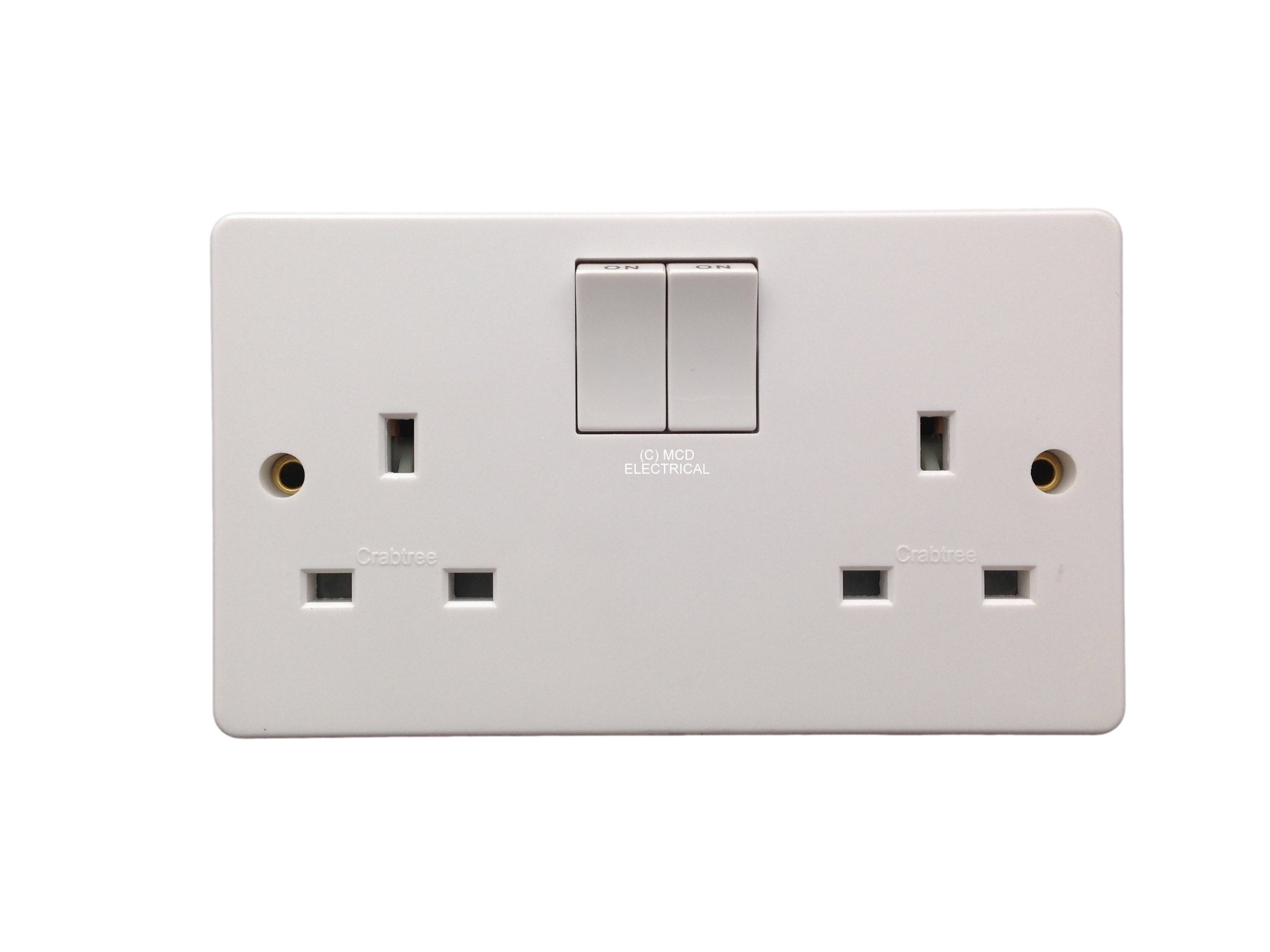 3 x Crabtree 4306 Capital Switch Socket 2 Gang SP 13 Amp