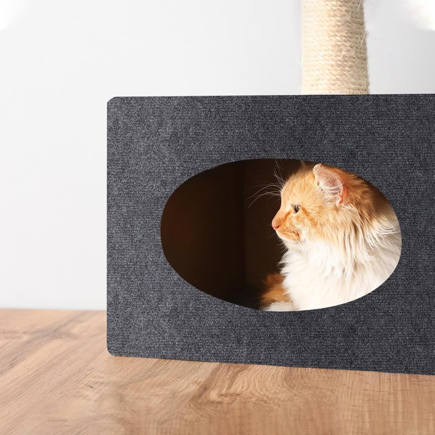 review Cat Scratch Mat, Cat Carpet Replacement for Cat Tree Shelves, Trimmable Self-Adhesive Cat Couch Protector, Easy Use for Cat Wall Furniture and Scratcher Posts (Khaki, 118