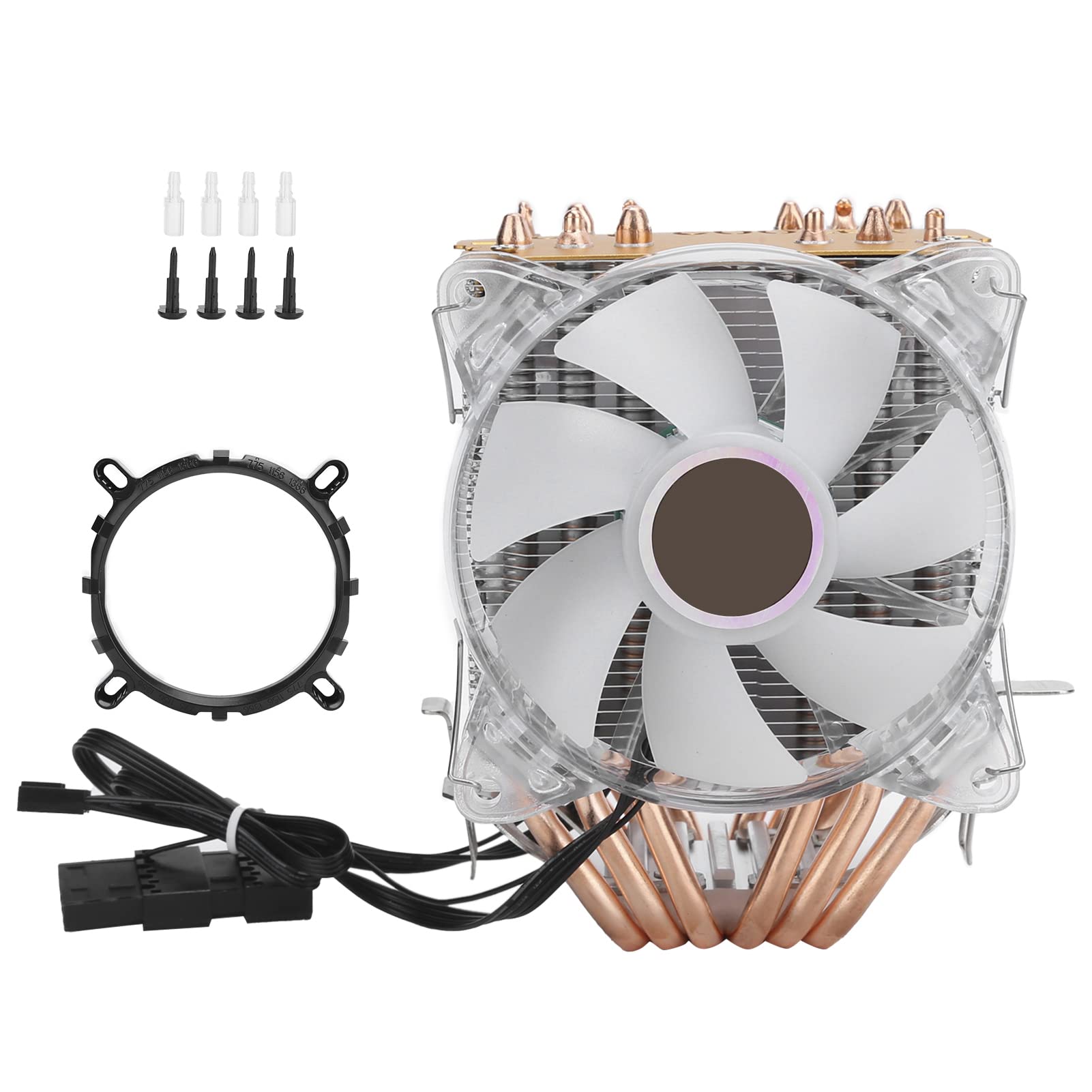 Raffreddatore CPU Ventola CPU Dissipatore di Calore 6 di Calore 48 CFM Silenzioso Cuscinetto Idraulico a 4 Pin 1800 RPM DC12V con Ventola ABS LGA 775 1155 1156 1
