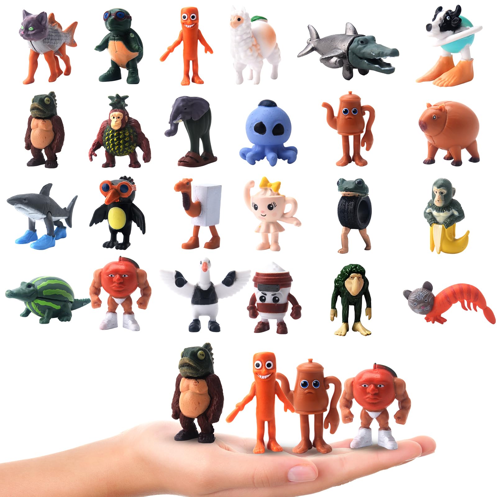 71Nmly 24PCS Italian Brainrot Action Figures Set,Tung Tung Tung Sahur Figures & for Tralalero Tralala Toys Funny Collectible Figures for Kids & Adults Creative Desk Decorations Gifts for Fans Friends