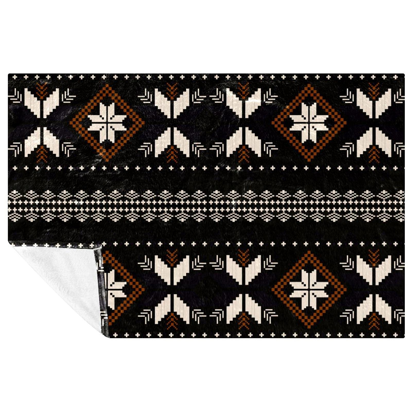 Couverture imprimé géométrique foncé plaid lit canapé camping 150x100