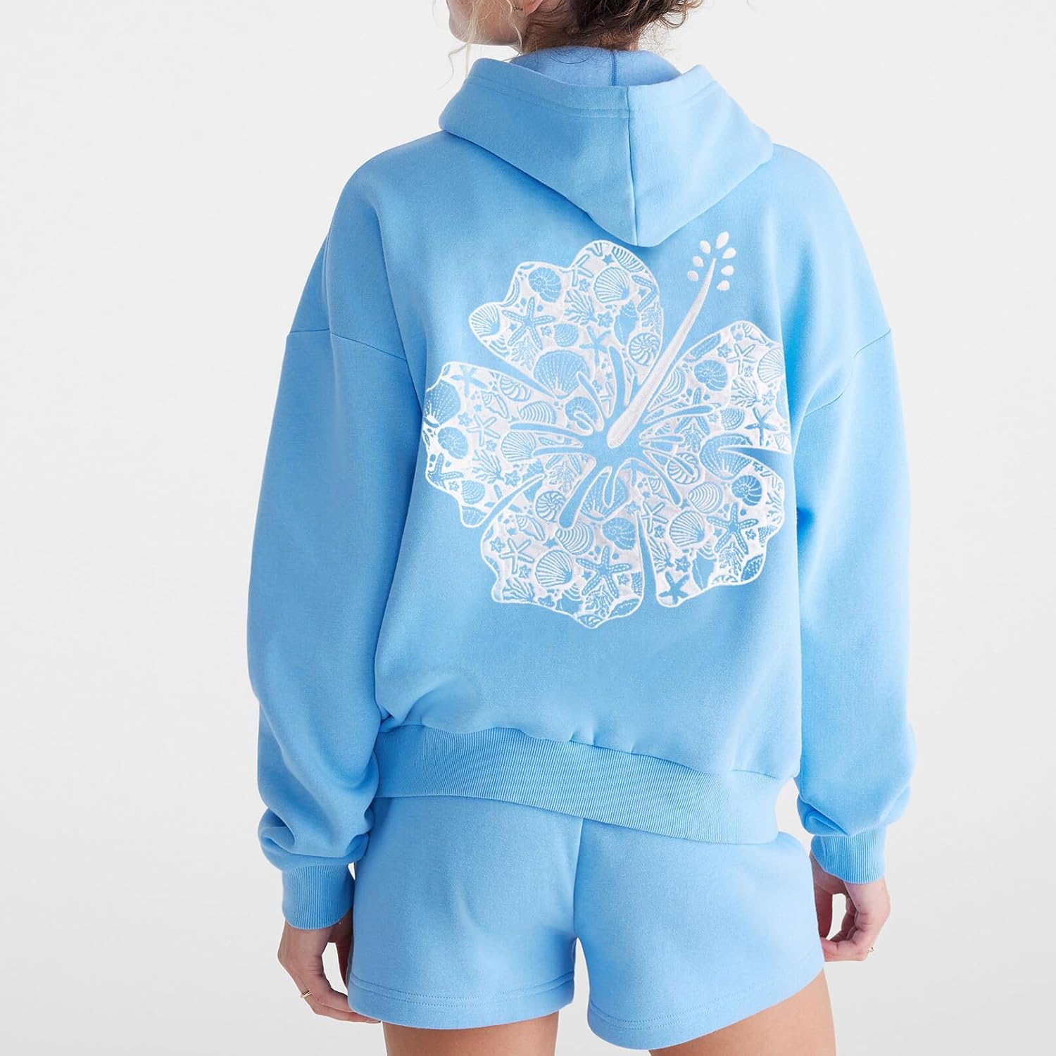 Cute Hoodies for Teen Girls Floral Embroidered Patchwork Hoodie Y2k Oversized Pullover Sweatshirt Preppy Streetwear - Image 4