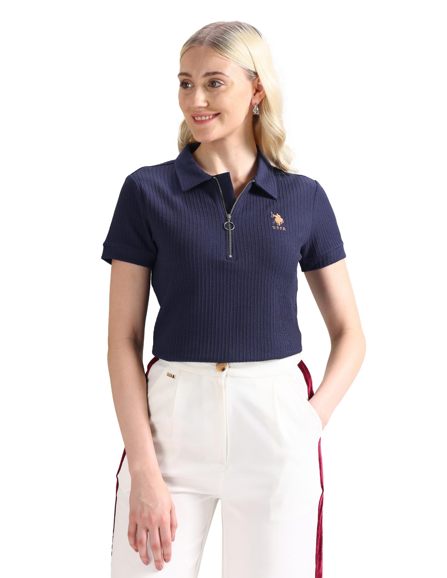 u.s. polo assn. Women's Solid Regular Fit T-Shirt-picture-43