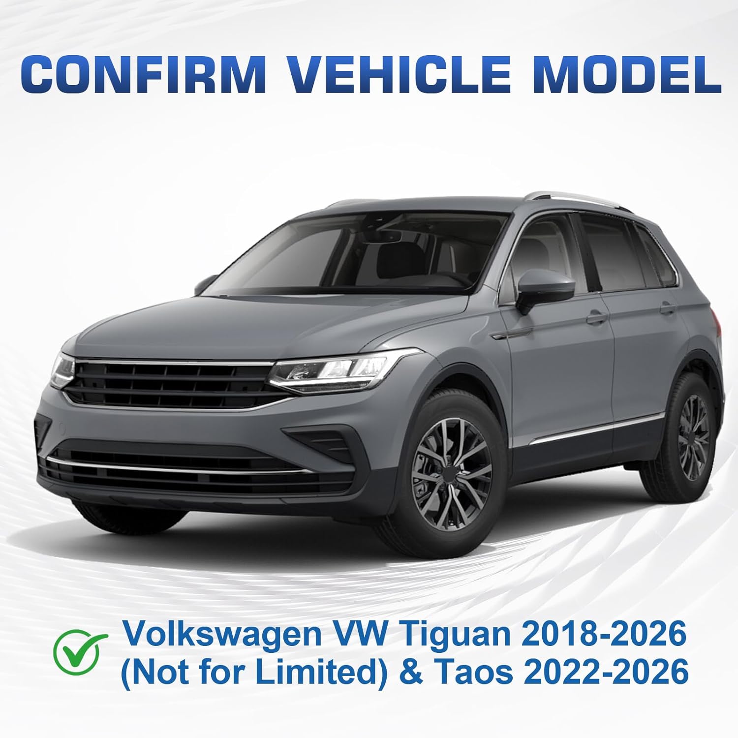 Roof Rack Cross Bars Compatible with Volkswagen VW Tiguan 2018-2026 (Not for Limited)&Taos 2022-2026, 300LBS Heavy Duty Adjustable Aluminum Cargo Bar for Rooftop Carrier, Cross Bars for Luggage, Kayak