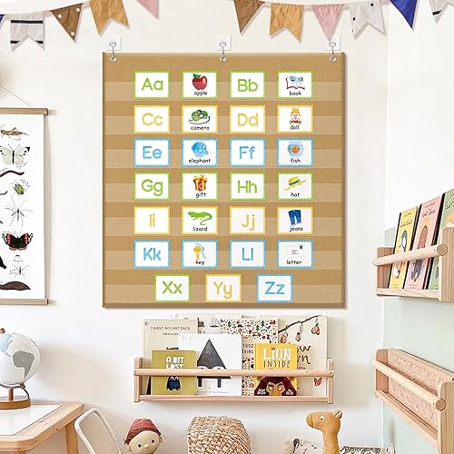 Vista 43 de Godery PreK-12 - Tabla de bolsillo estándar para centros de aula, palabras de pared para aula, suministros de enseñanza en casa (azul)