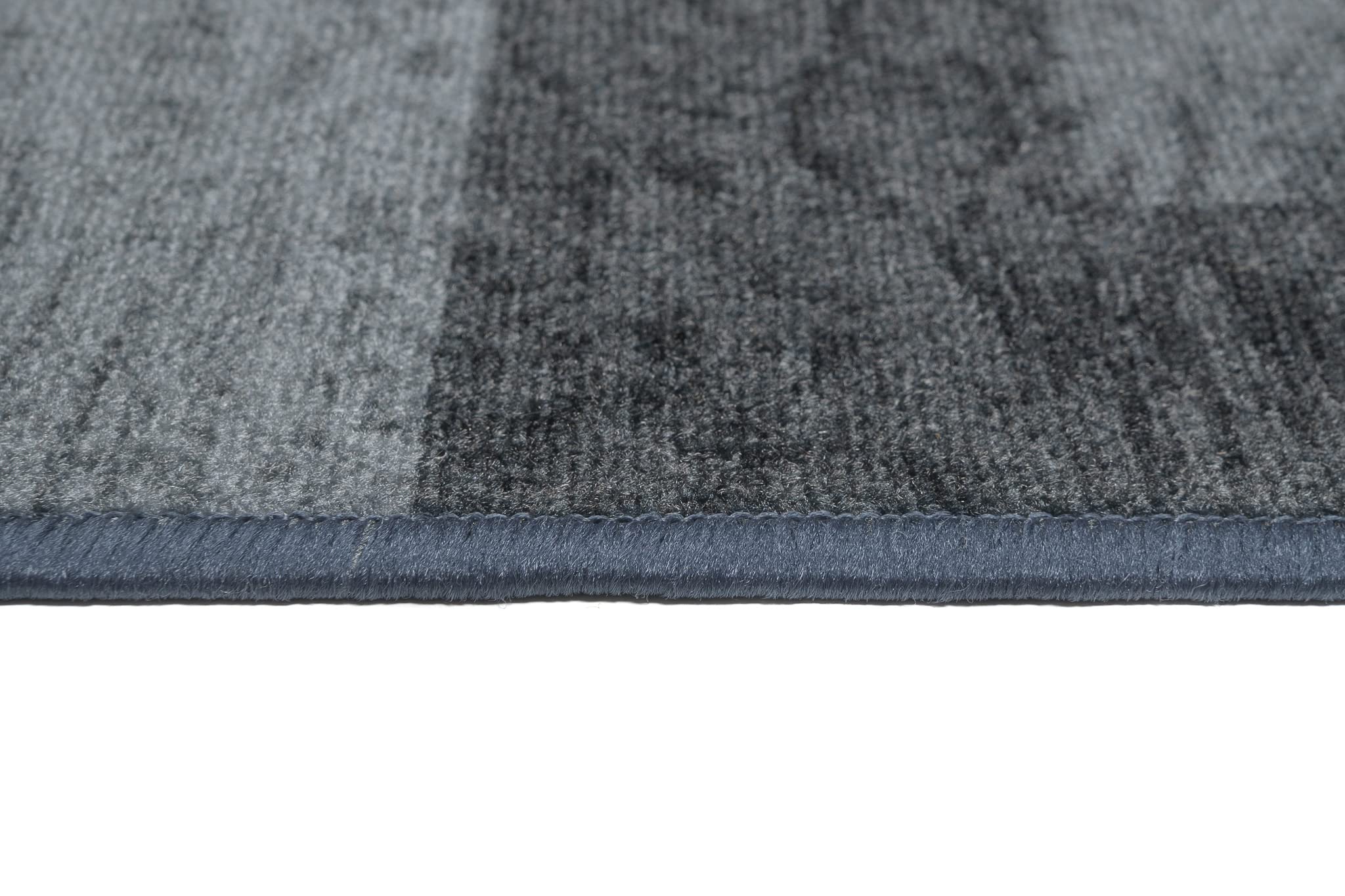 TAPISO Antidérapant Tapis Couloir Long Tapis au Mètre Tapis de Passage Poils Ras Tapis Entrée Cuisine Évier Chambre Escaliers Moderne Gris Foncé Anthracite Géométrique 120 x 350 cm