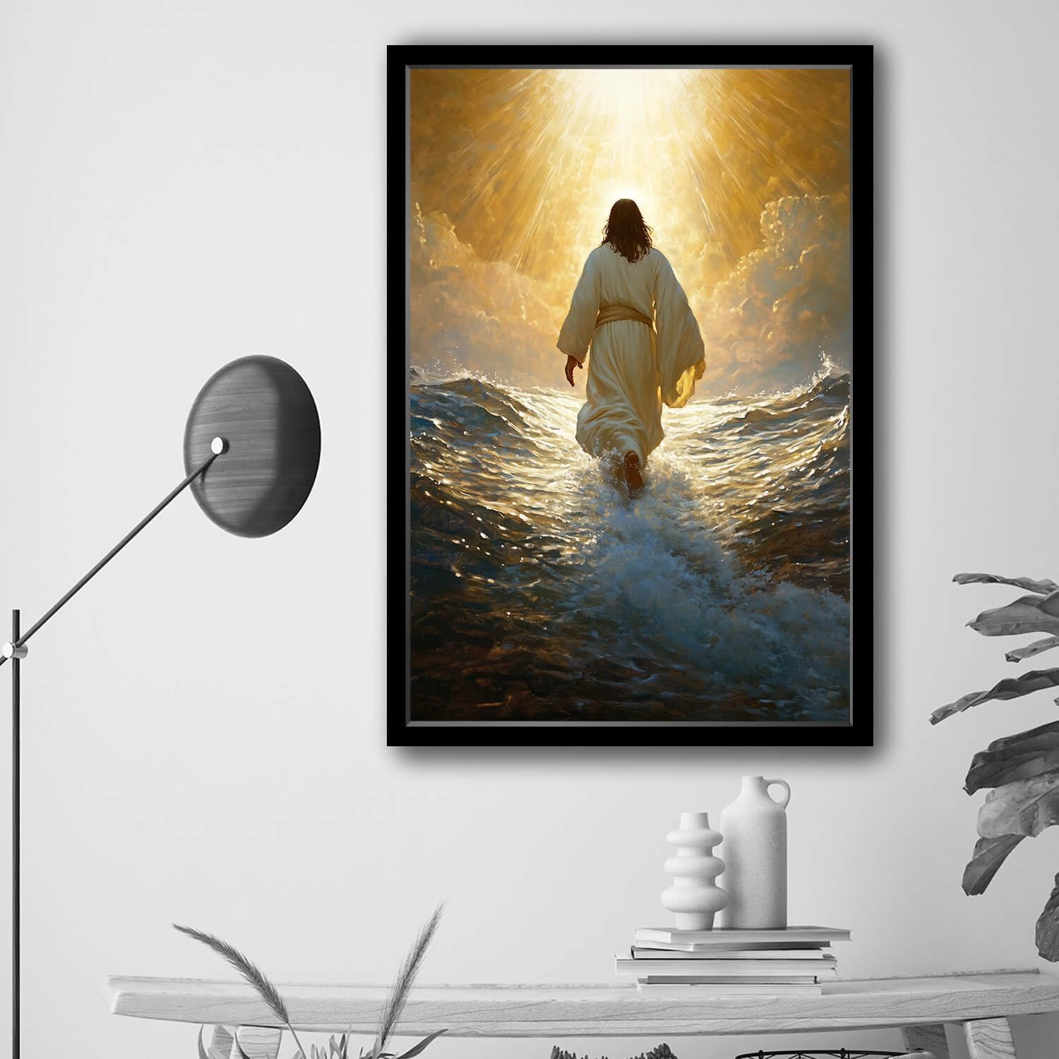Framed Jesus Canvas Wall Art Christian Canvas Print