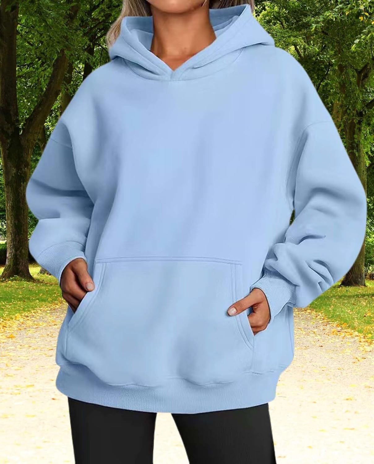 Womens Hooded Pullover Sweater Fashion Casual Loose Version With Pockets Spring And Autumn Hooded Sweater - Image 2