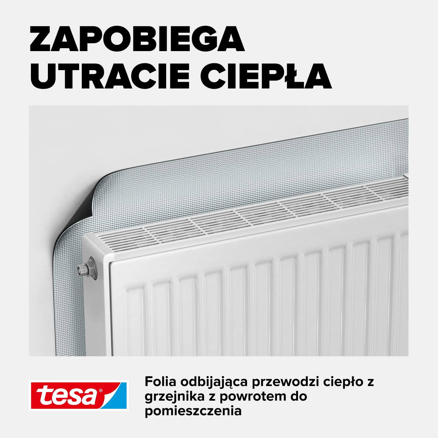 tesa INSULATION folia odblaskowa do grzejników - Folia izolacyjna do ogrzewania - Folia odblaskowa do magazynowania ciepła - 1 m x 0,7 m