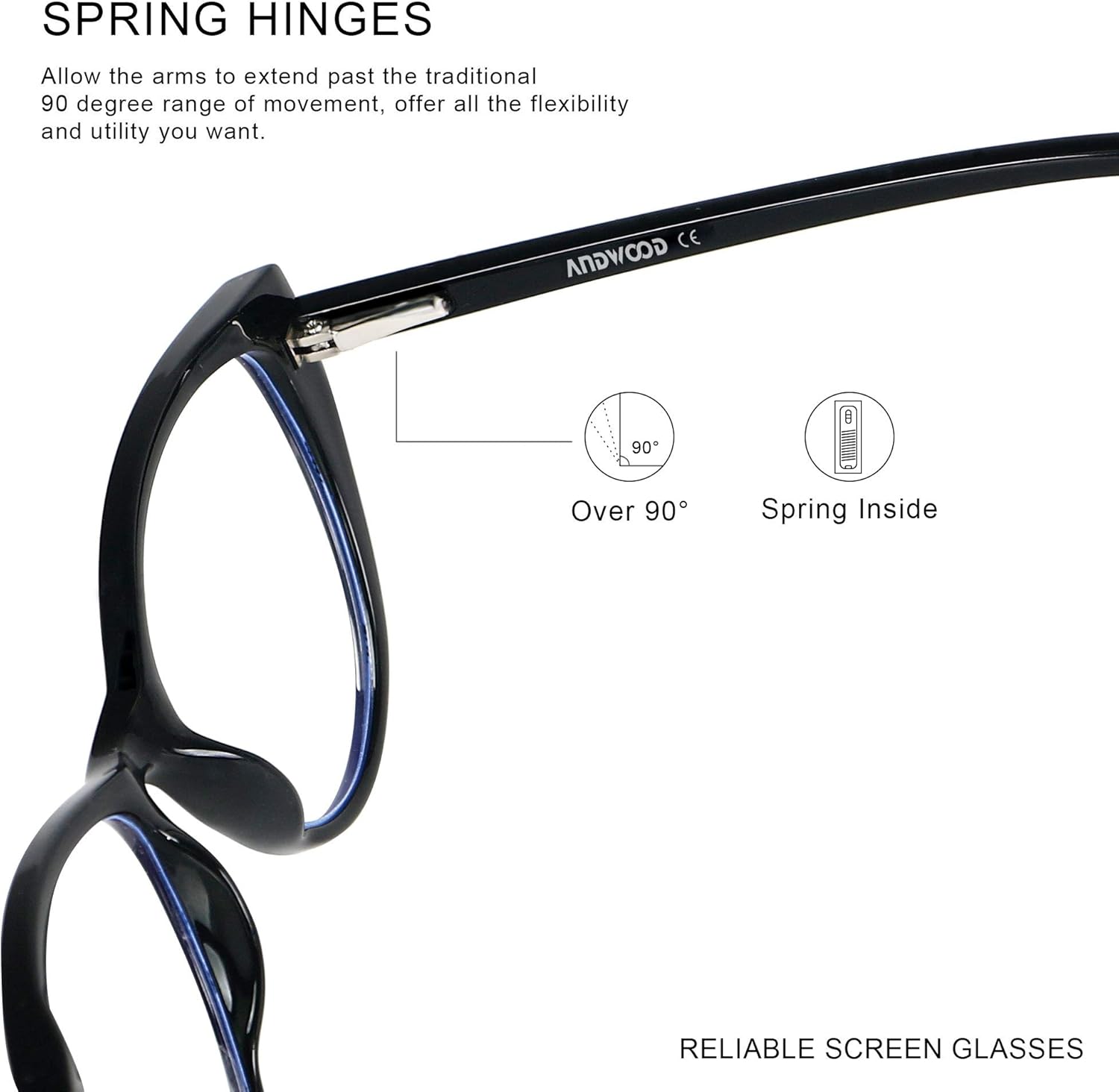 ANDWOOD Blue Light Blocking Glasses Women Bluelight Blocker Computer Cateye Clear Cat Eye Eyeglasses Frame AR003 - Image 3