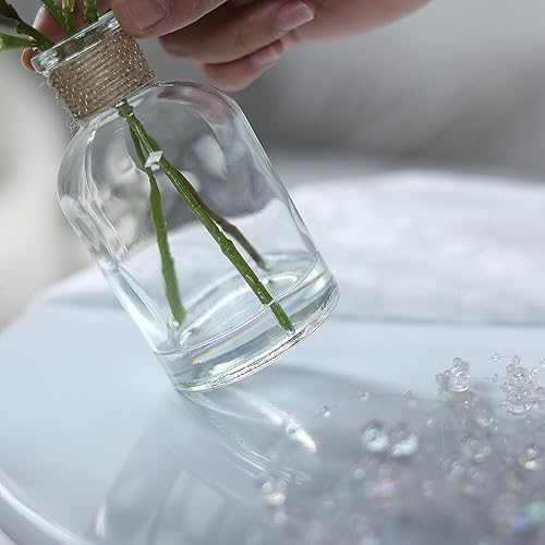 Miniatura 8 de Zheart Paquete de 2 plantas falsas pequeñas en maceta de eucalipto, tallos de eucalipto artificiales en jarrón de vidrio con agua sintética para