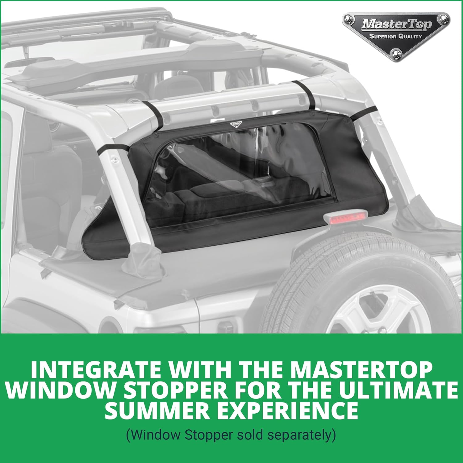 MasterTop Tonneau Cover, Black Diamond - Fits Jeep Wrangler JL Unlimited 4-Door 2018-2024, Hard Top Models - Cargo Area Truck Bed Cover