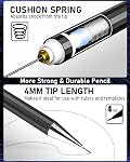 Nicpro 34pcs Crayon mécanique noir Set stylo dessin en métal d'art noir 0.3 0.5 0.7 0.9mm & 2pcs 2mm Titulaire de plomb (6B 4B 2B HB 2H 4H Couleurs) pour Sketching 19 Tubes Étui de remplissage en plomb