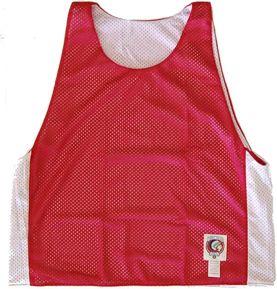 Red and White Reversible Lacrosse Pinnie Sports & Outdoors
