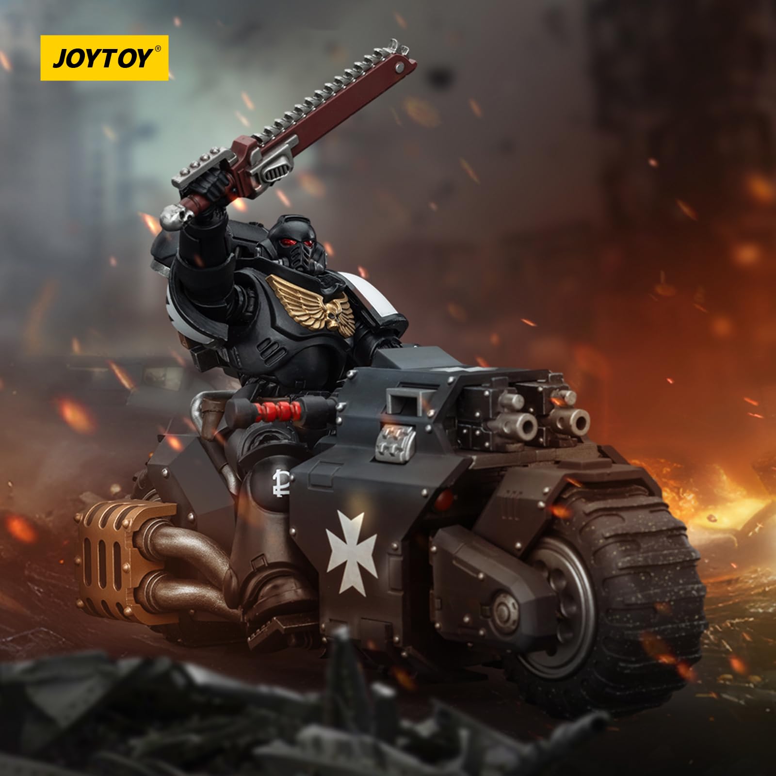 JOYTOY Warhammer 40k Black Templars, Black Templars Outriders 1/18 Action Figure, Dedicated To You Who Love Collecting - Image 2