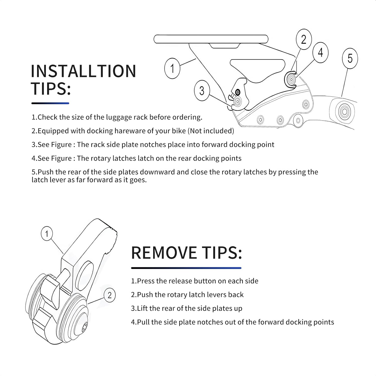 Detachable Luggage Rack Mounting Rack for Solid Steel, Quick Install and Remove for Harley Touring Street Electra Glide Road King 2009-2024 (Chromed)