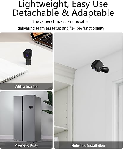 Miniatura 2 de Cámara interior 4K HD para seguridad interior con control de aplicación, detección de movimiento y visión nocturna, cámara inalámbrica WiFi Negro