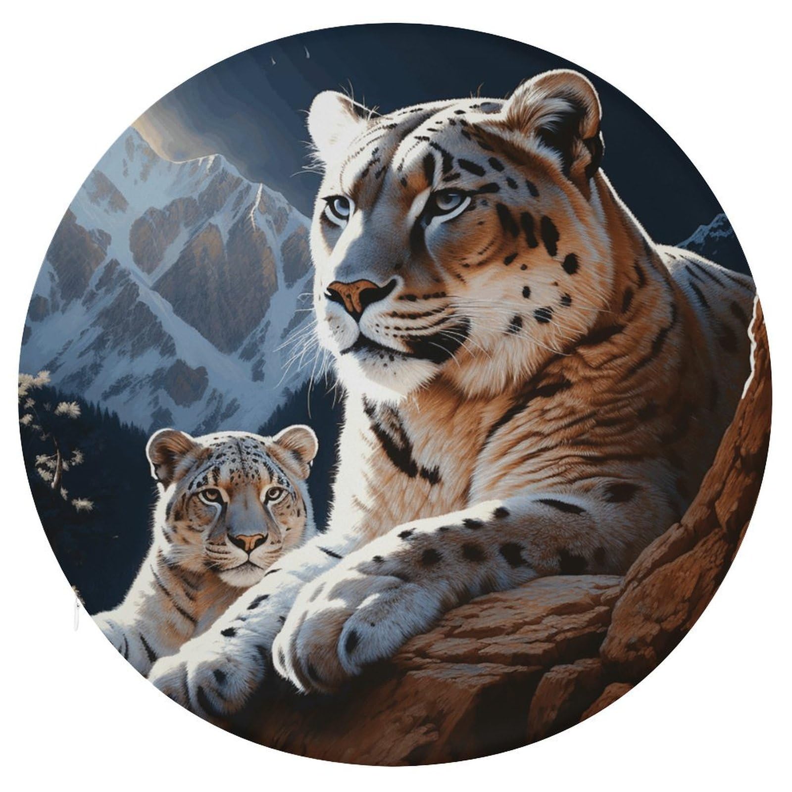 Wsoihfec Style Mountain Lions Seat Cushion Round Chair Pad