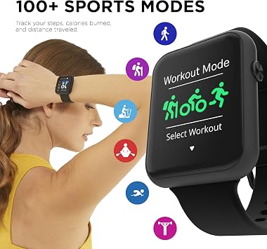 iTouch Air 4 Smartwatch - Fitness Tracker, Heart Rate Monitor, Customizable Watch Face - Activity and Calorie Tracker - 100+ Sports Modes - Bluetooth Connectivity