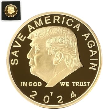 2024 Presidential Donald Trump Coin, 24K Gold Plated Donald Trump Coins 2024 Commemorative Challenge Coins Gifts (1 PC)