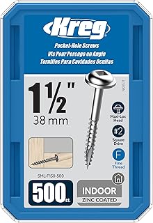 Kreg SML-F150 Pocket Hole Screws 1-1/2-Inch #...,