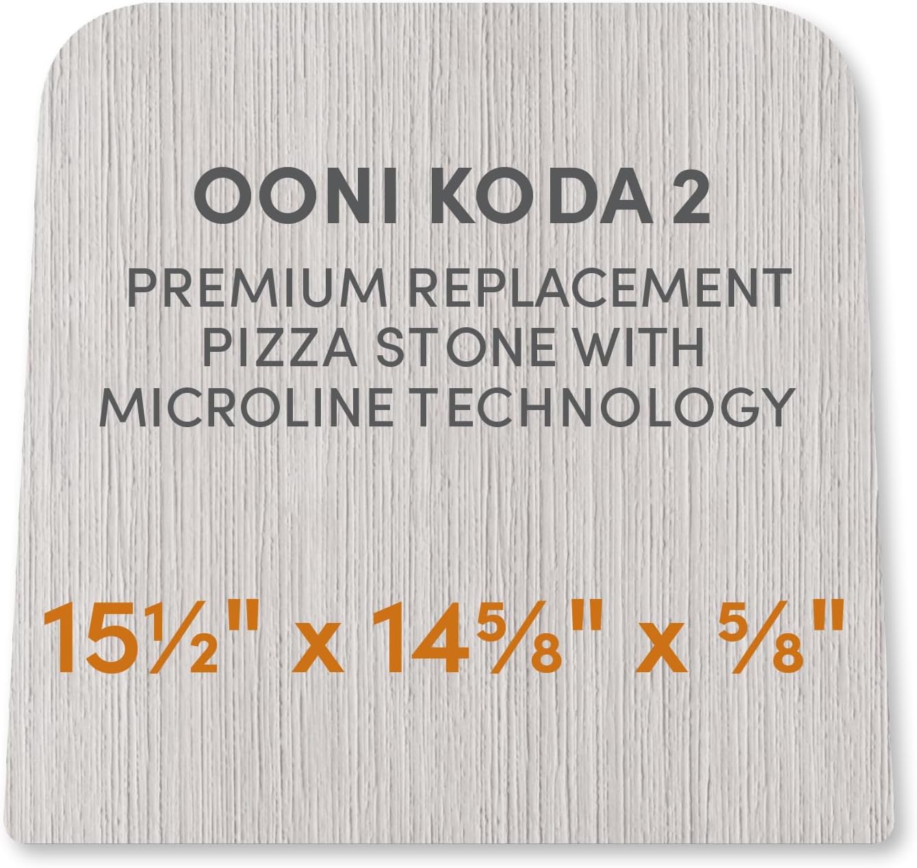 FibraMent Premium MicroLine Technology Replacement for Ooni Koda 2 Pizza Oven, 15 1/2" x 14 5/8" x 5/8", Superior Heat Retention, Even Cooking, Dual-Sided Professional Chef Baking, Made in USA
