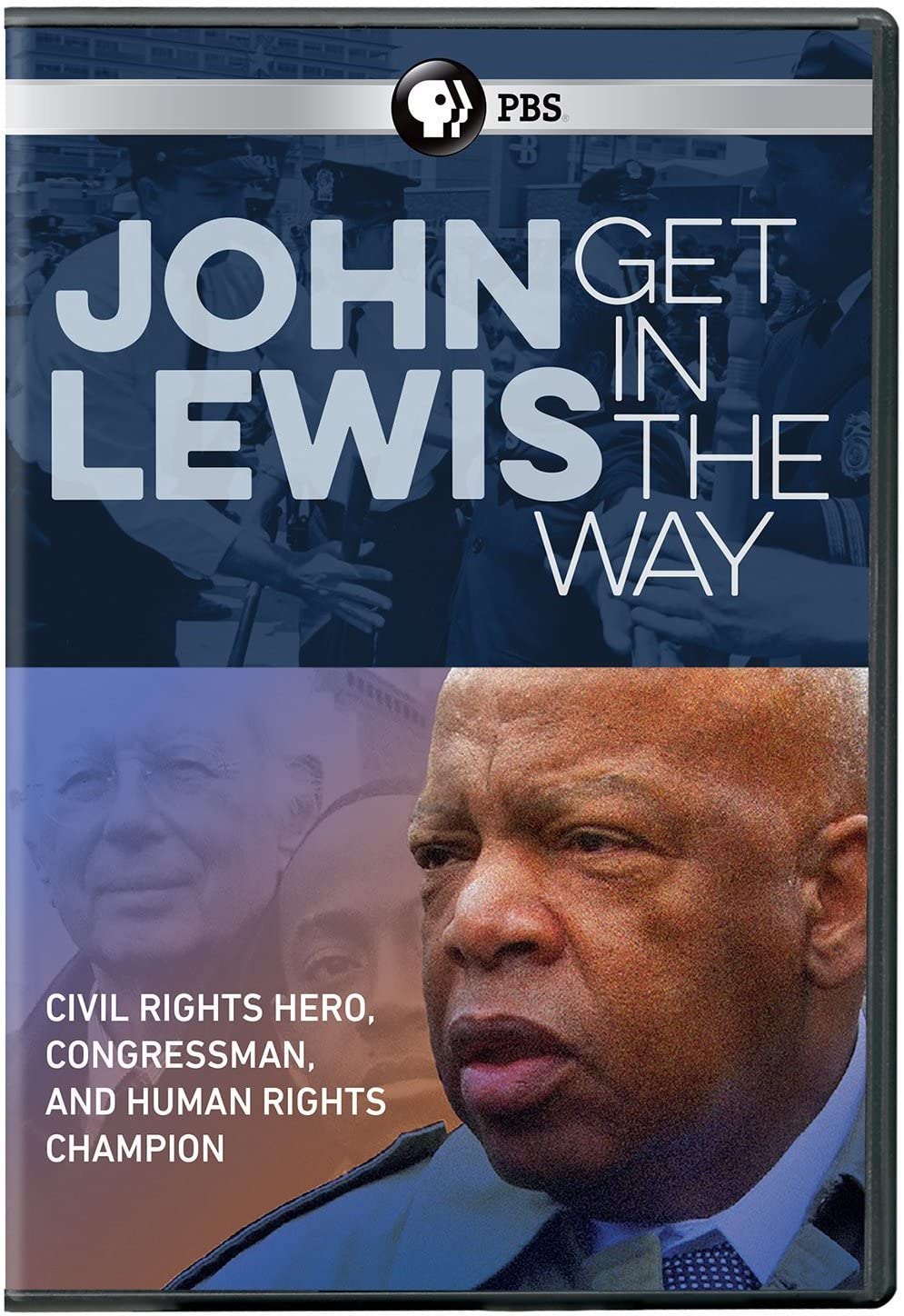 DVD cover for John Lewis - Get in the Way, featuring a portrait of John Lewis and the title.