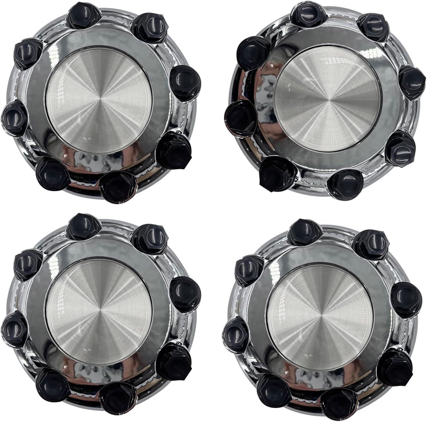 15039489 Chrome Wheel Center Caps 8 Lugs Compatible with Select 16 Inch Van & Truck #15039488, 9597169, 9597170(Set of 4)
