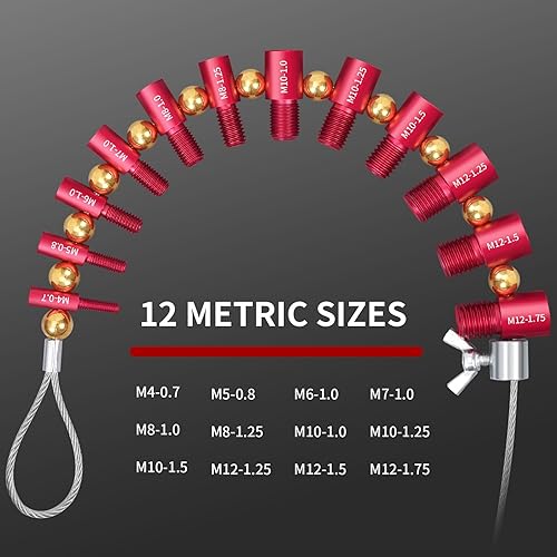 Miniatura 3 de EAWONGEE Comprobador de roscas de tuercas y pernos Desmontable Indicador de tamaño de tuerca y perno Adecuado para detectar pernos fijos o agujeros
