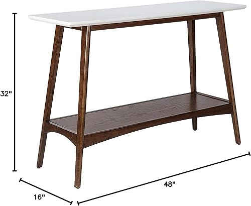 Miniatura 3 de Madison Park - Mesas consola Parker de madera maciza, acabado en dos tonos con estante inferior de almacenamiento moderno de mediados de siglo,