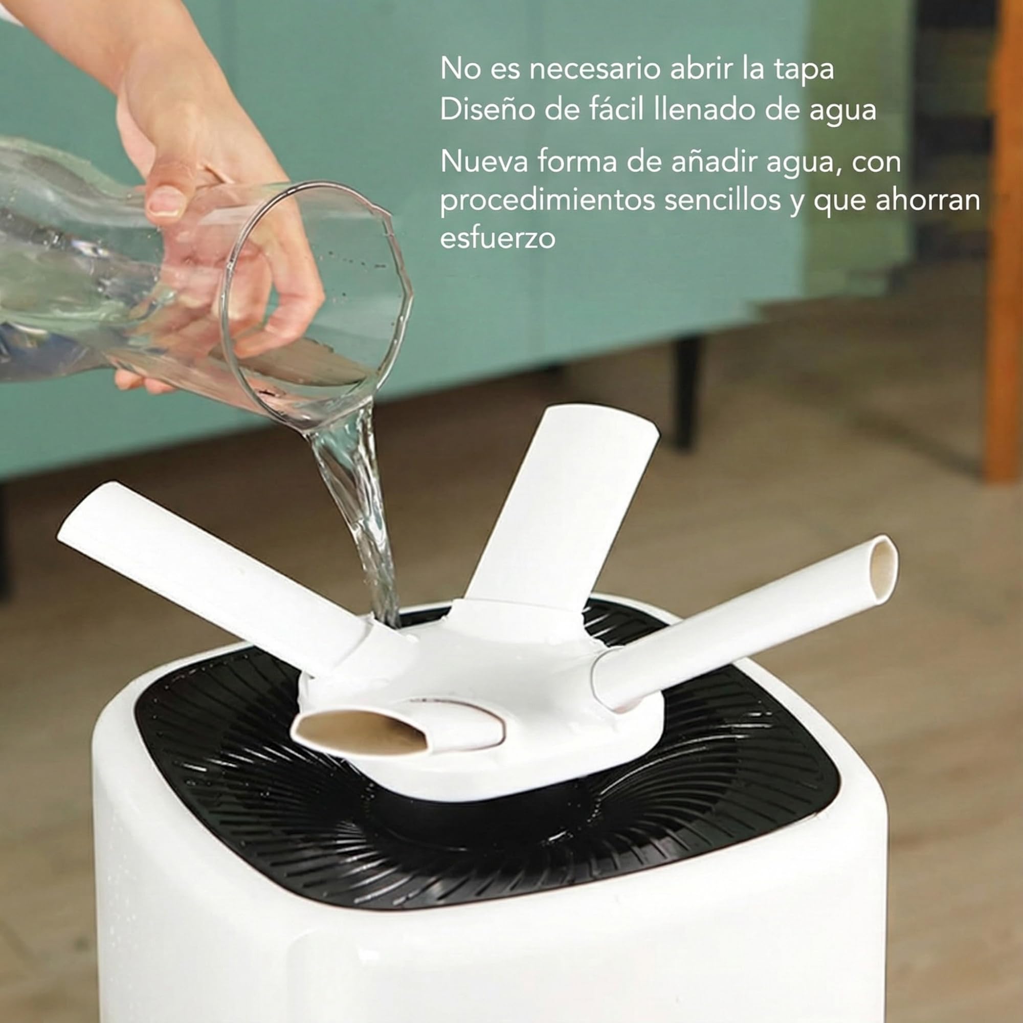 LUMS Humidificador industrial 21L 1000 ft² ultrasónico niebla fría doble boquilla 360° control de humedad