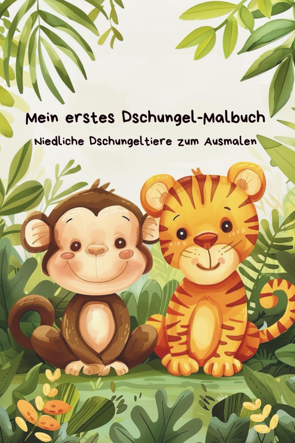 Mein erstes Dschungel-Malbuch: 50+ niedliche Dschungeltiere zum Ausmalen – Große, einfache Motive für Kinder ab 3 Jahren