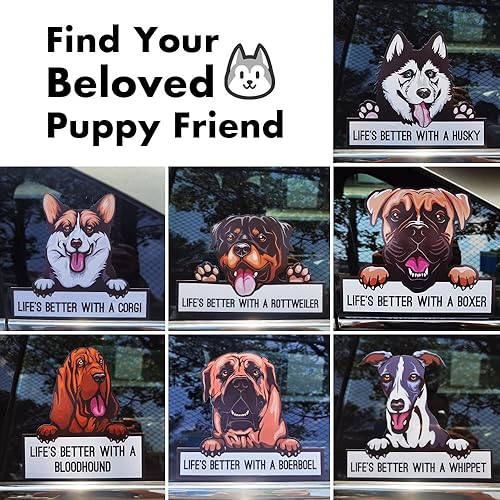 Miniatura 3 de Life is Better with A Rottweiler, Nouiroy - Adhesivo para perro para coche, calcomanías y calcomanías de coche, impermeable, lindo perro, adorable