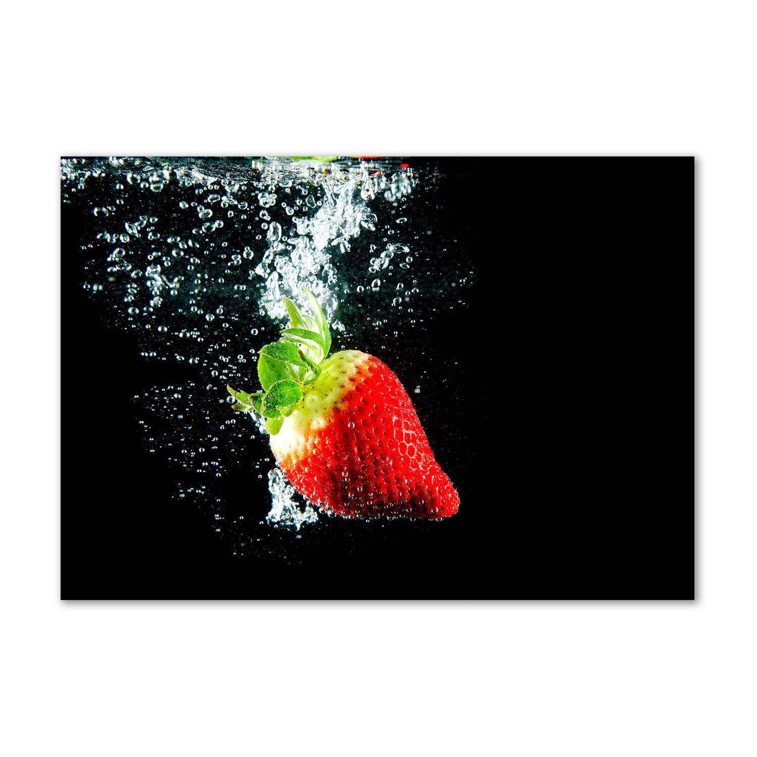 Tableau acrylique fraise rouge étanche pour décorer une cuisine humide sans cadre