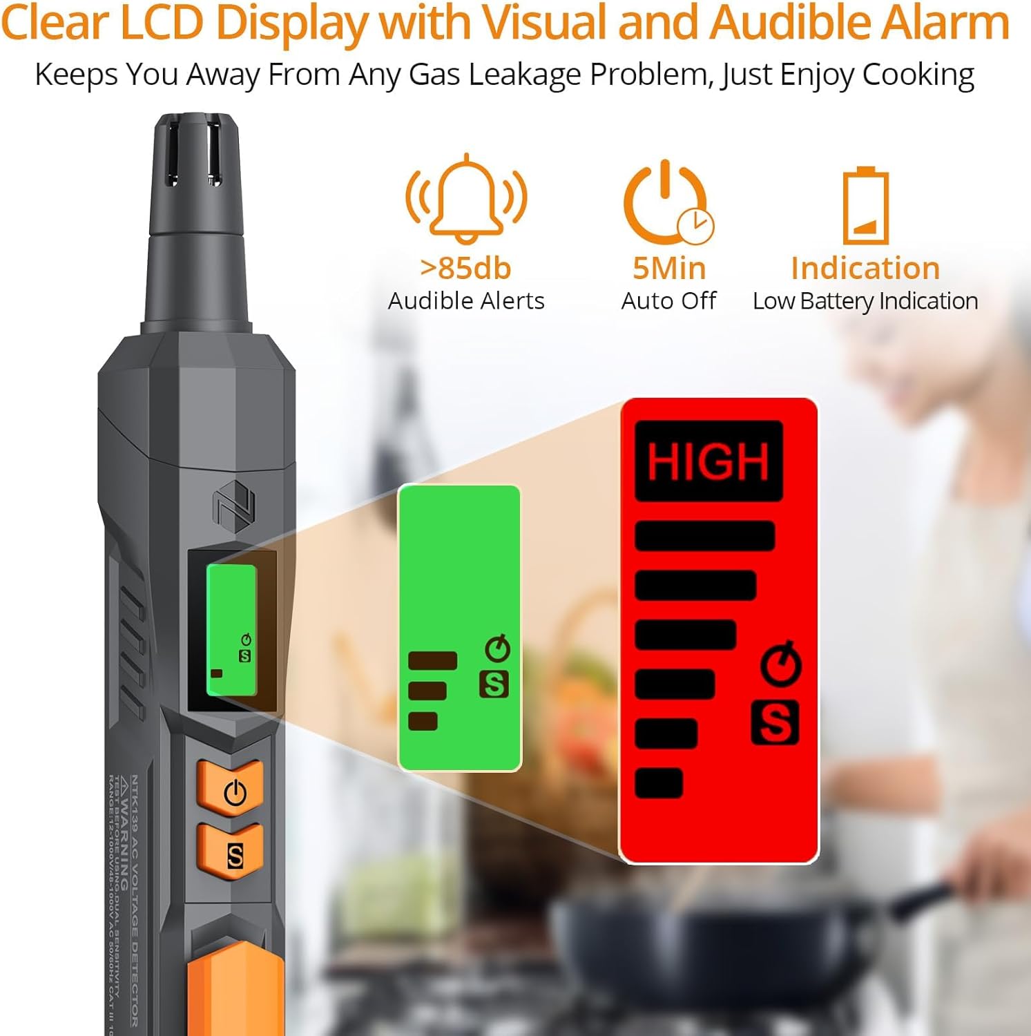 Neoteck Gas Leak Detector + 2PCS Digital Timer Switch