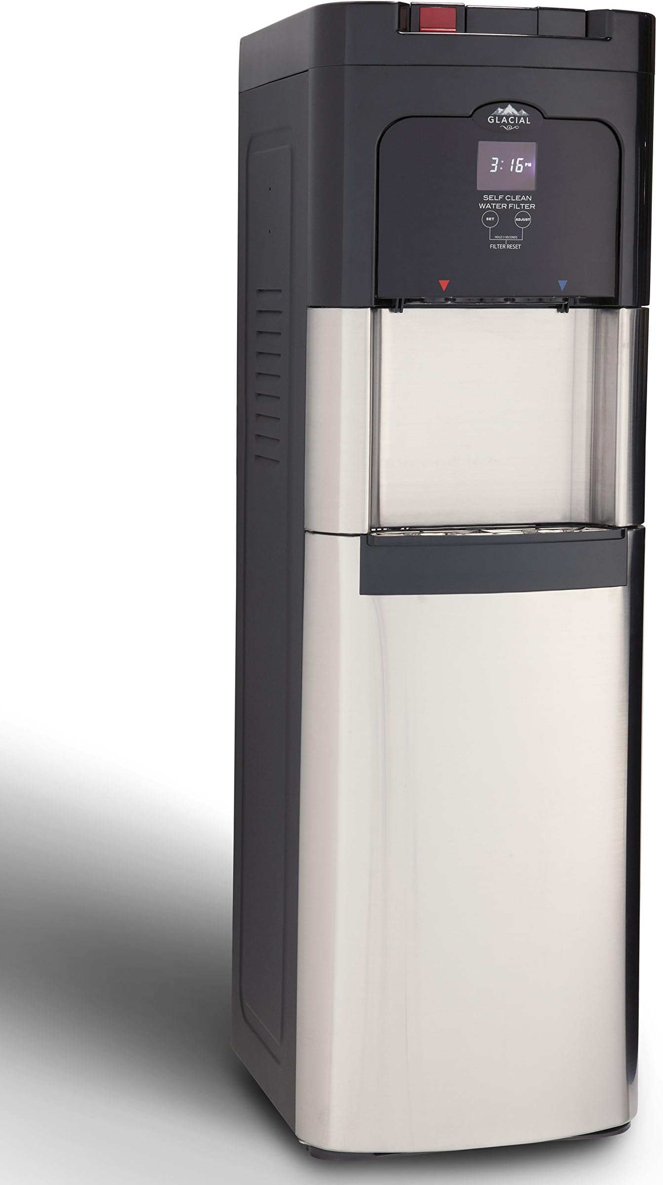 Glacial Filtering & Self Cleaning Stainless Base Load Water Cooler with Hot & Cold Water Dispenser