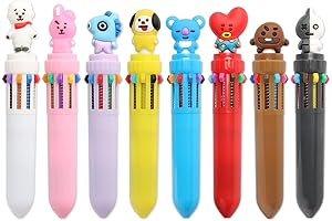 Bangtan Boys Multicolor Pens 10-in-1 Retractable Ballpoint Pens