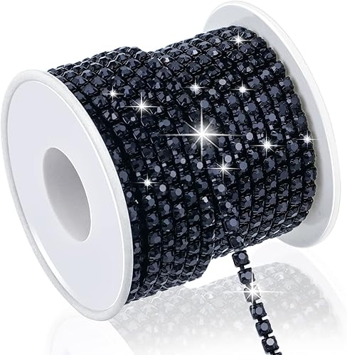 Miniatura 10 de Dowarm Cadena de Strass de Cristal de 10 Yardas de 4MM para Coser Zapatos Crocs, Cadena de Strass SS16 para Manualidades Tazas Joyería Ramo de Boda