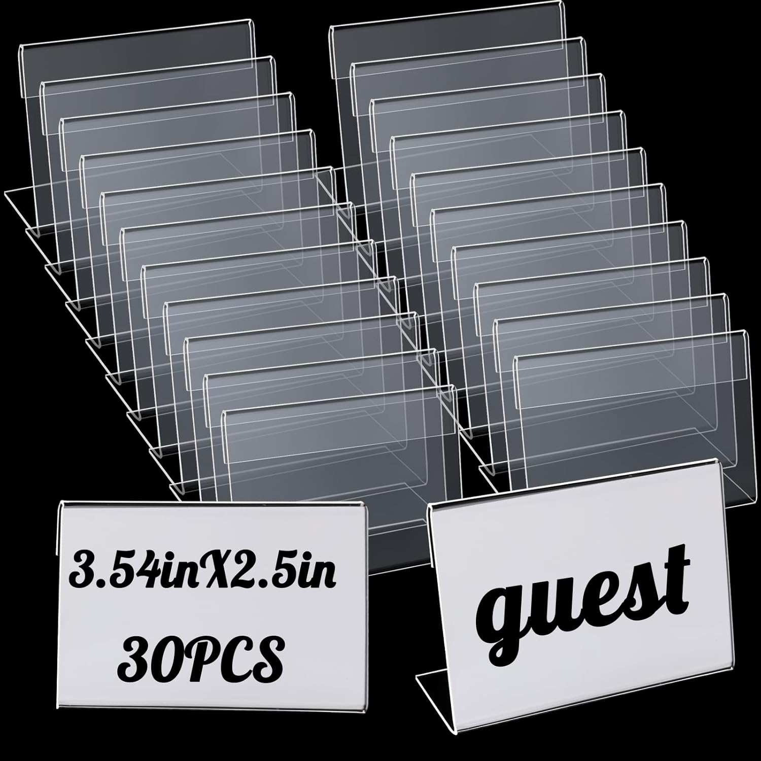 30 Pcs Acrylic Sign Holder Slanted Back Vertical Sign