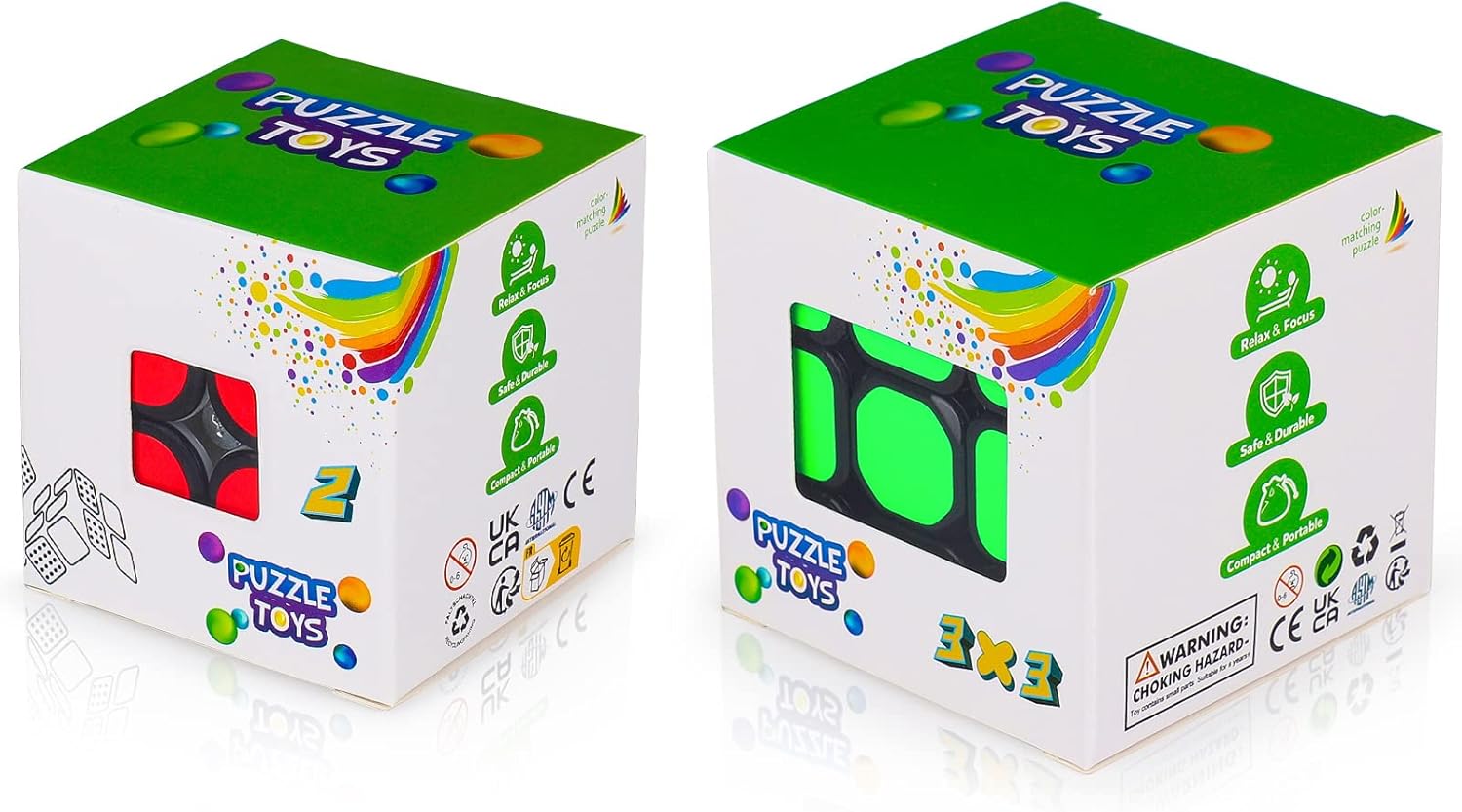 2-in-1 Tier Zauberwürfel Set - Magic Puzzle Cube Mit Tier-Motiven Für Kinder Ab 5 Jahren