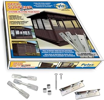 Pylex Deck Sunblind System, Louvers Bracket Shutter Hardware Kit, Up to 11 Boards 48
