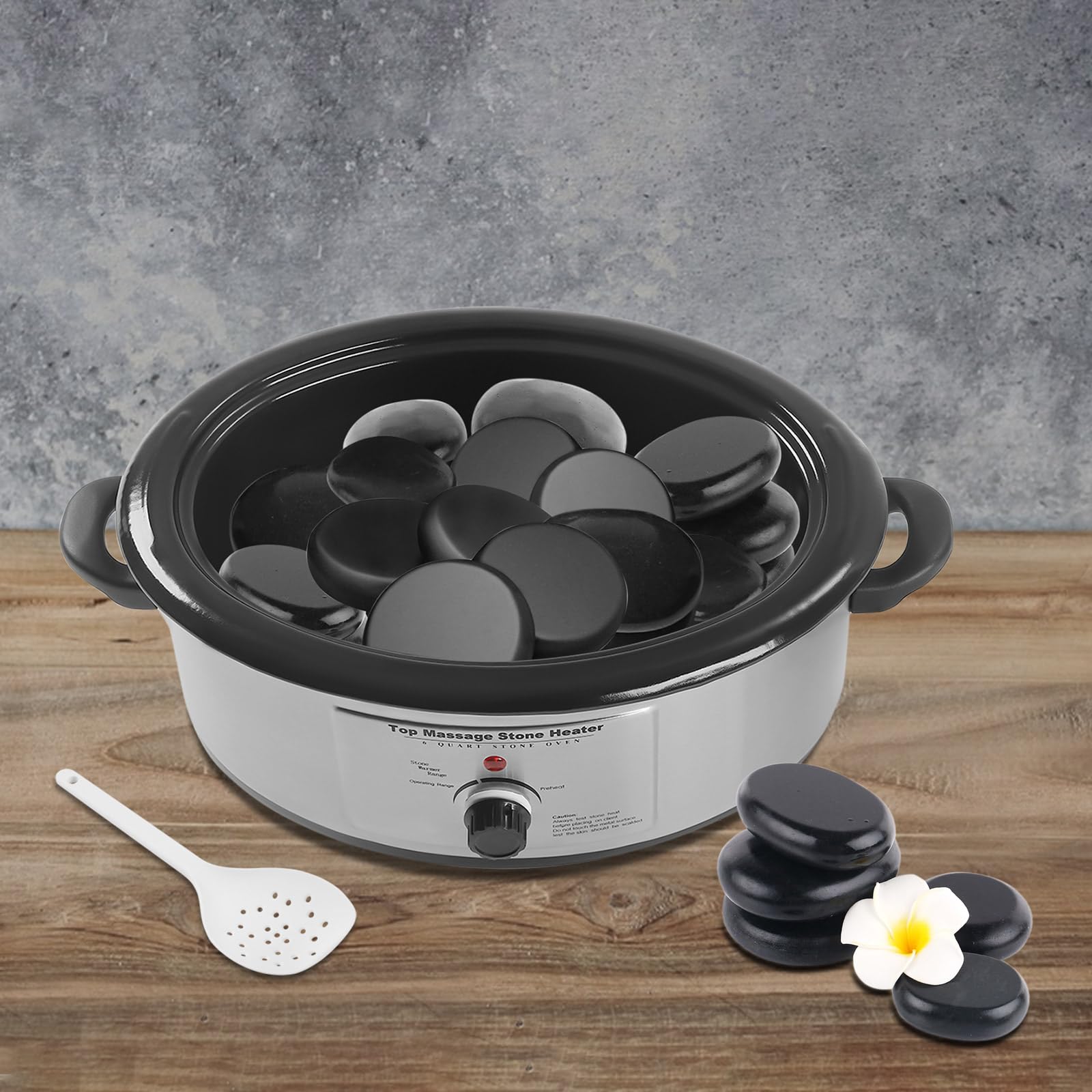 Massaggio Hot Stone - Riscaldatore di pietra massaggiante con display digitale, per rilassamento del corpo, riscaldamento terapeutico in pietra, per massaggi caldi/caldi e cura della salute, 6 l