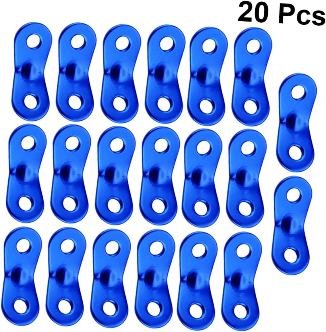 Kisangel 20pcs Aluminum Alloy Wind Rope Buckles for Tents and Awnings Heavy Duty Camping Accessories Blue Tent Cord Tighteners for Outdoor Activities